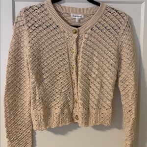 HEARTLOOM Crochet-Style Cardigan in Cream